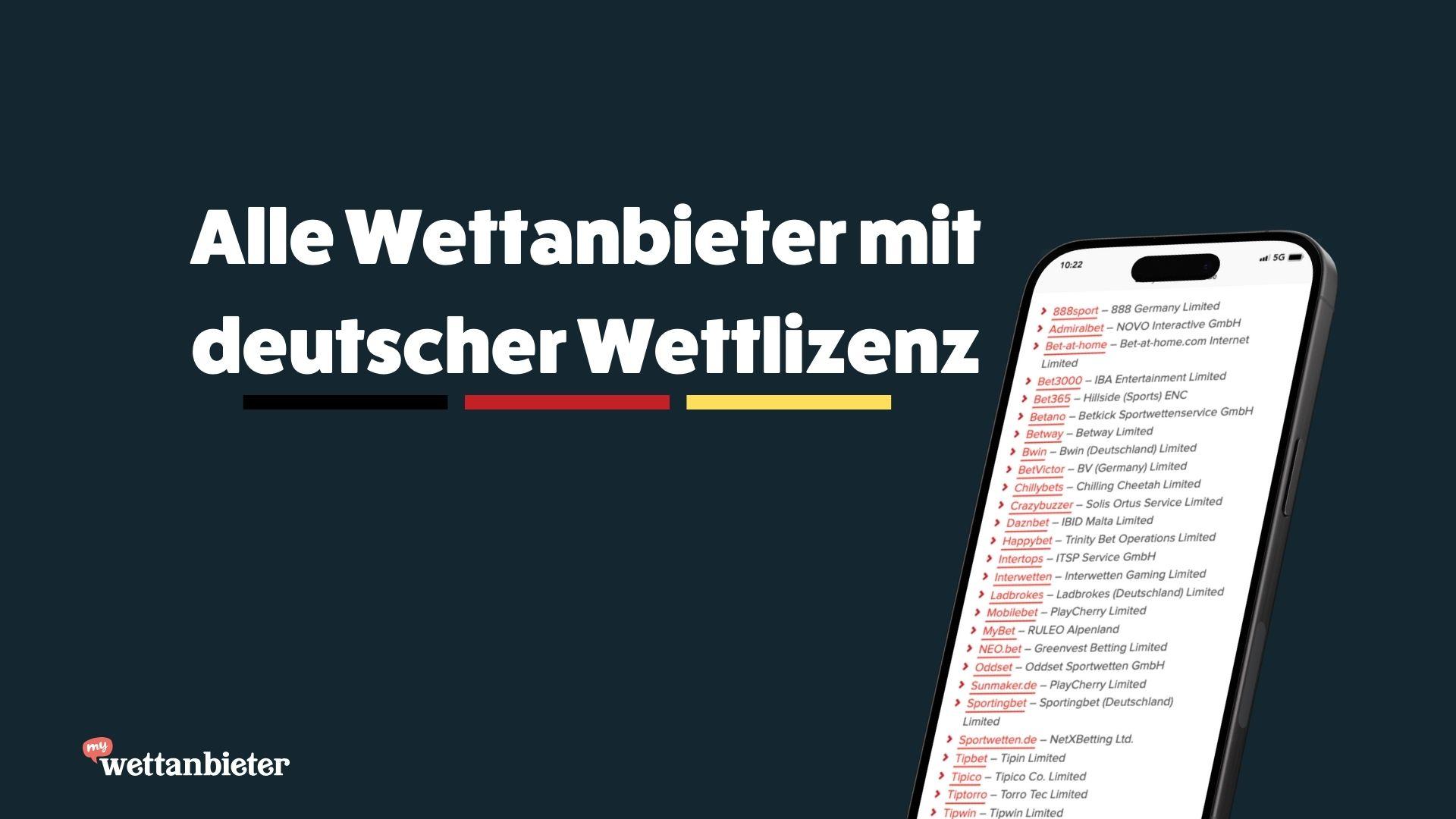 Alle Wettanbieter mit deutscher Wettlizenz