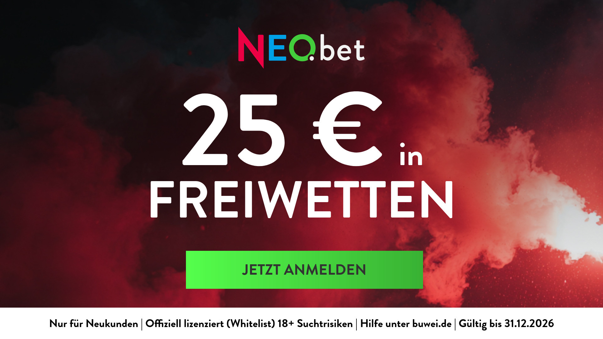 NEO.bet Freiwetten: Jetzt 25 € in Freiwetten sichern!