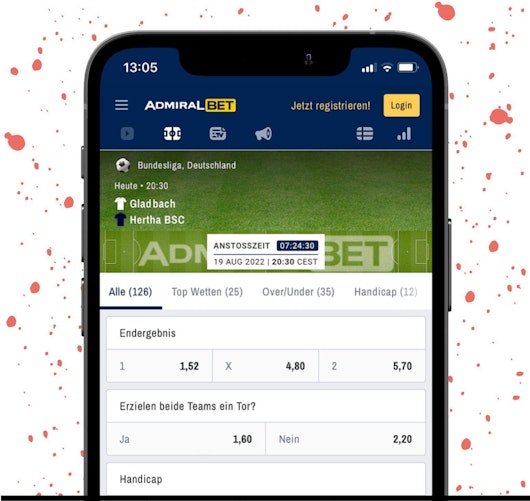 Admiralbet Bonus erhalten und Wetten platzieren