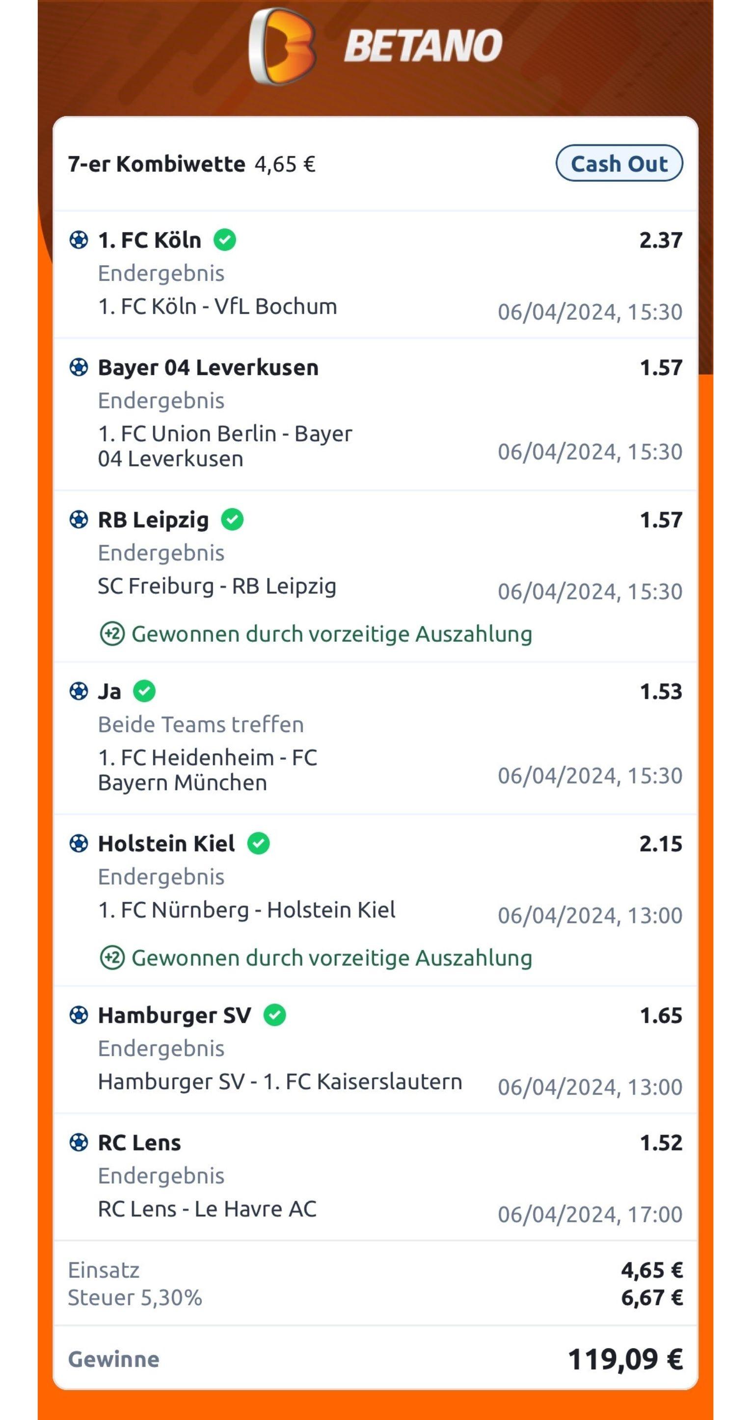 Betano Wettschein vom 06 04 24