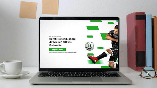 Betway Landing Page Wettbonus auf Laptop