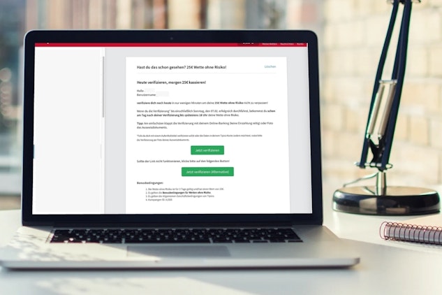 Tipico Verifizierung Bonus