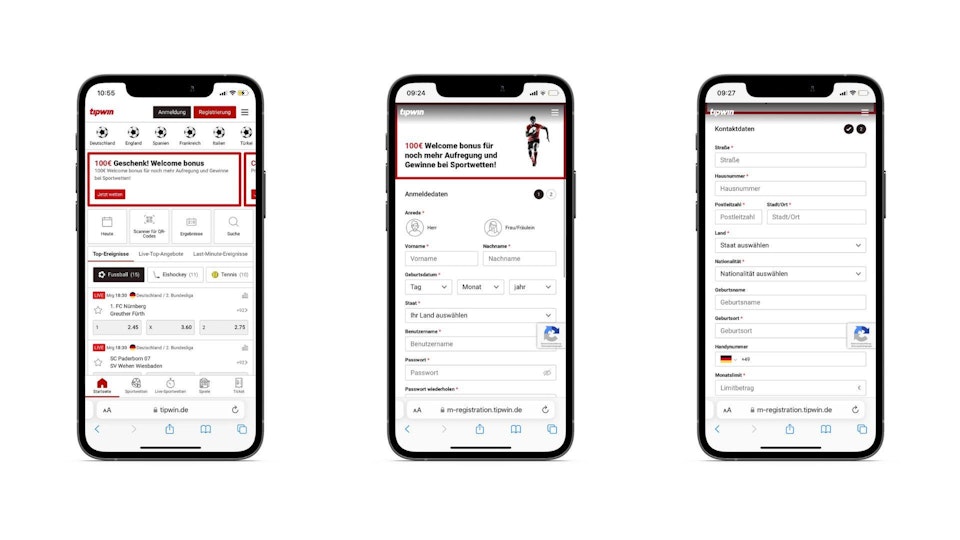 Tipwin Anmeldung Schritte