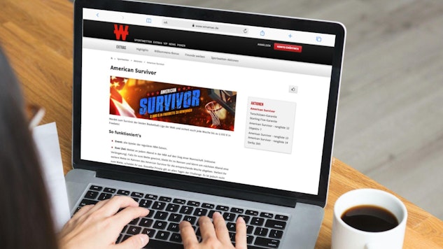 Winamax American Survivor Promotion auf dem Laptop